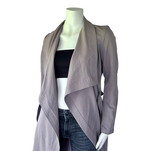 Revamped Waterfall Flowy Cardigan Belted Duster Trench Jacket Coat - Picture 4 of 7